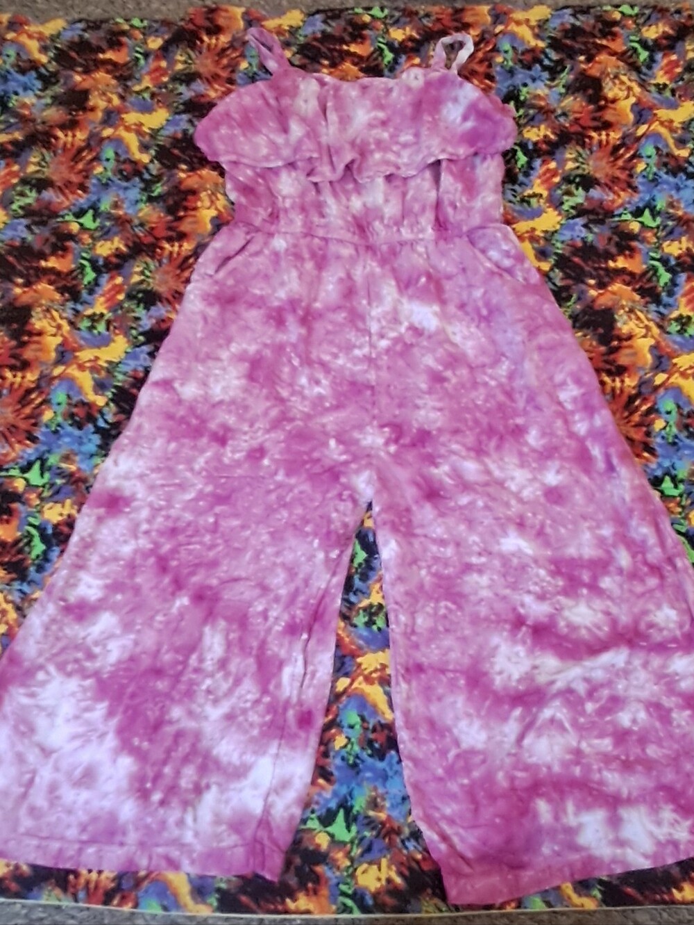 Justice Pink Tie Dye Jumpsuit